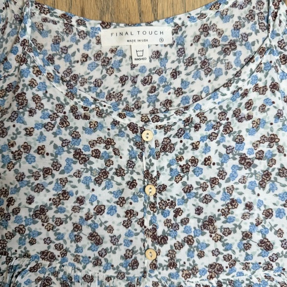 Final Touch Women’s Floral Print Babydoll Crop Spaghetti Strap Top Size Small - Picture 4 of 14